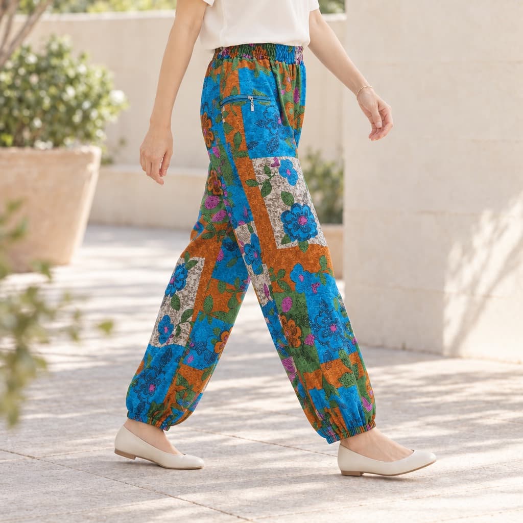 플라워 패턴 팬츠